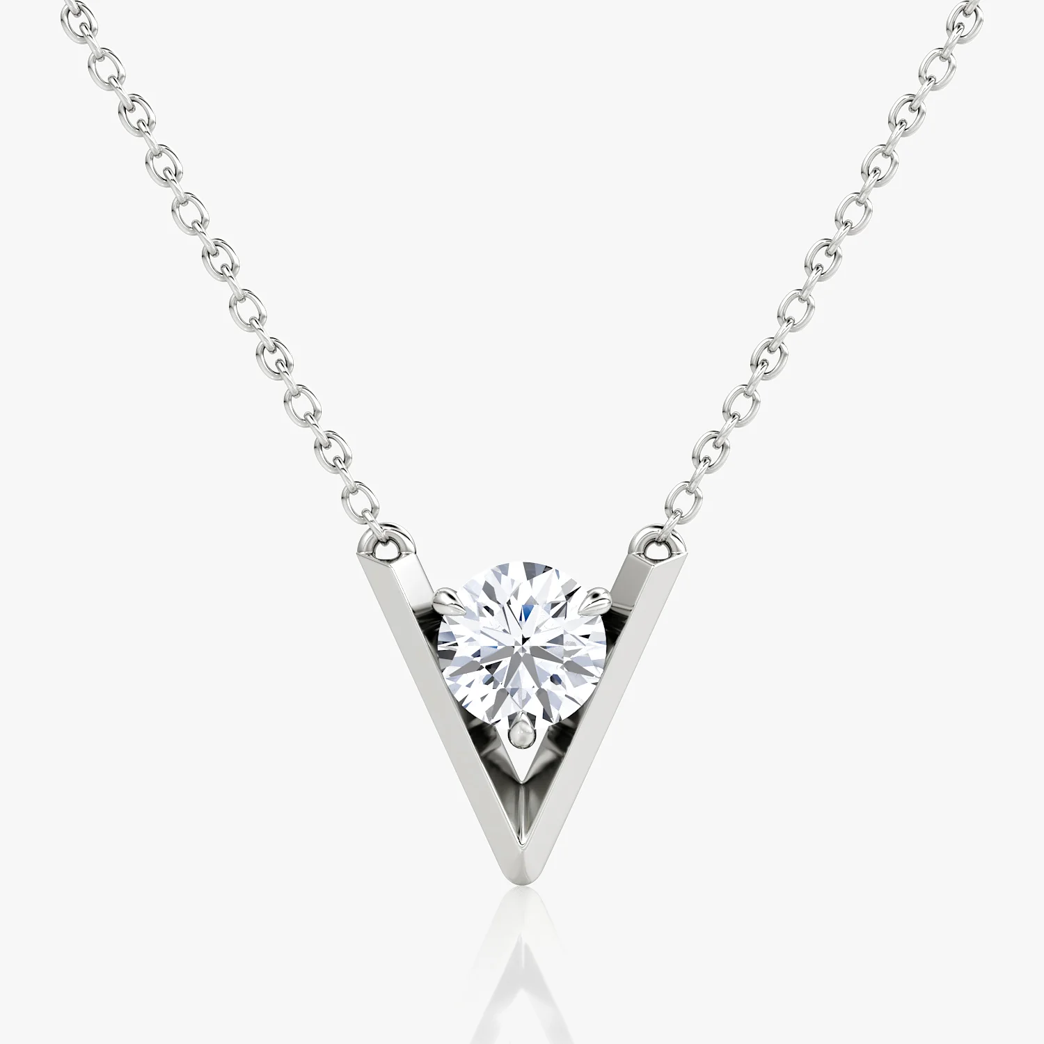 Signature V Necklace-0.75ctw - Image 2