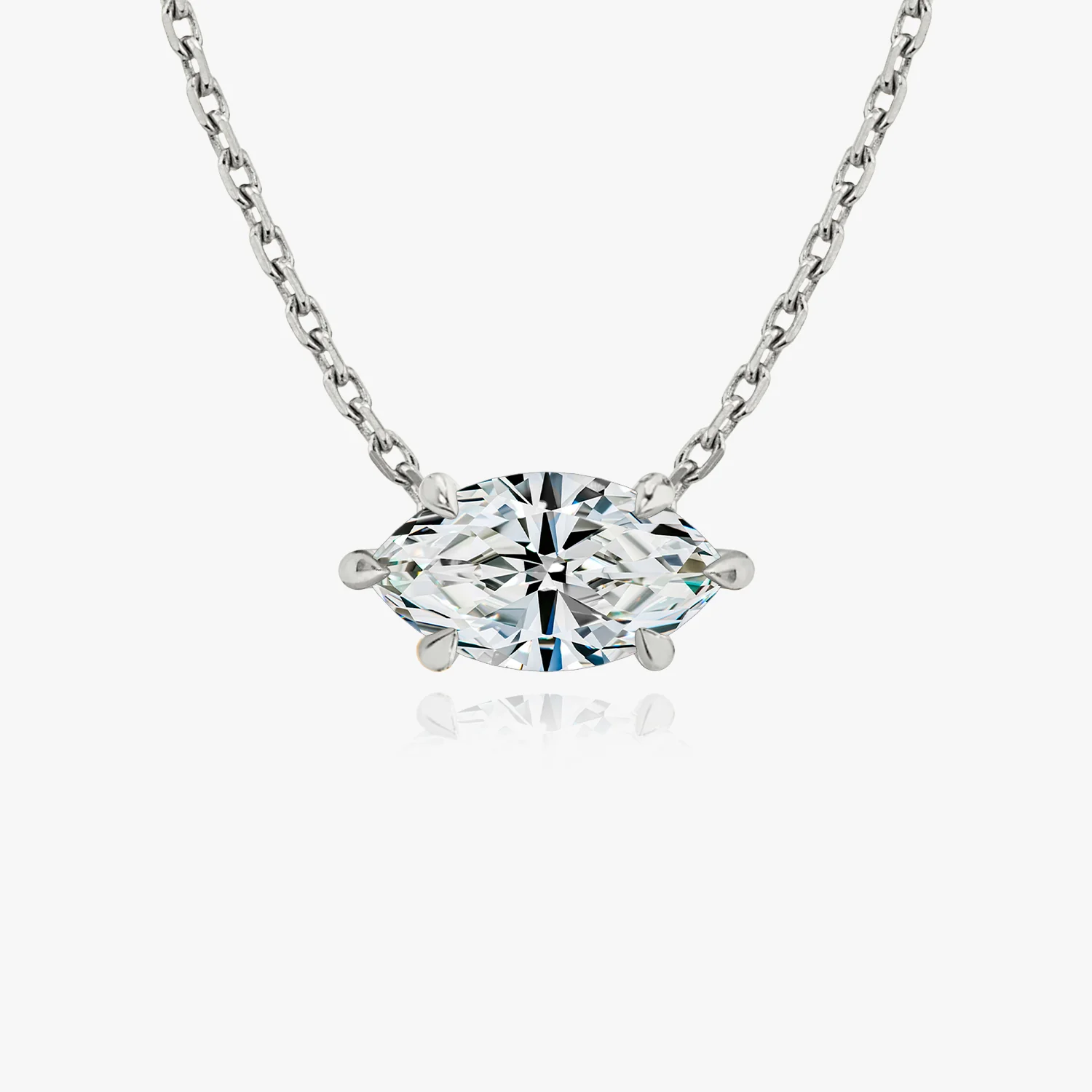 Solitaire Marquise Diamond Necklace - Image 2