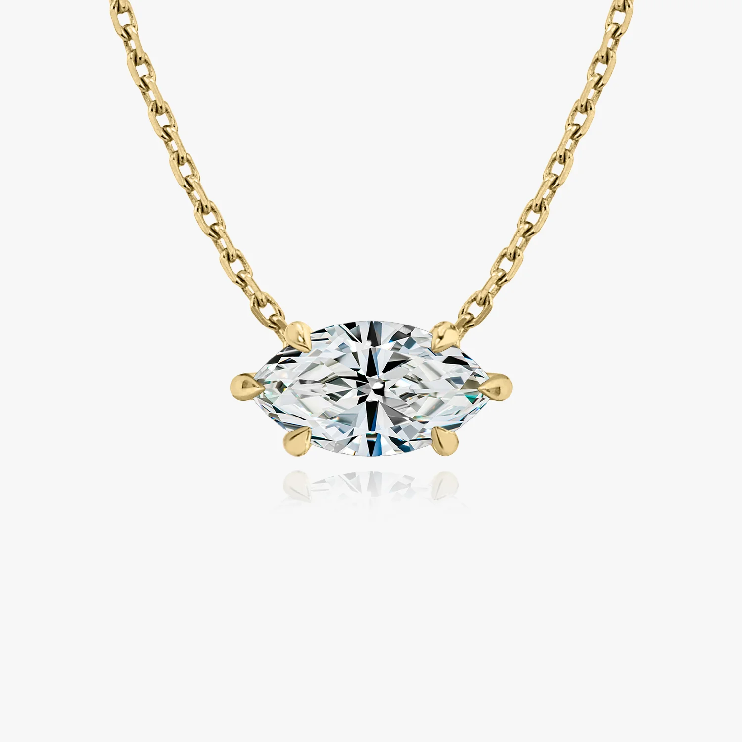 Solitaire Marquise Diamond Necklace - Image 3