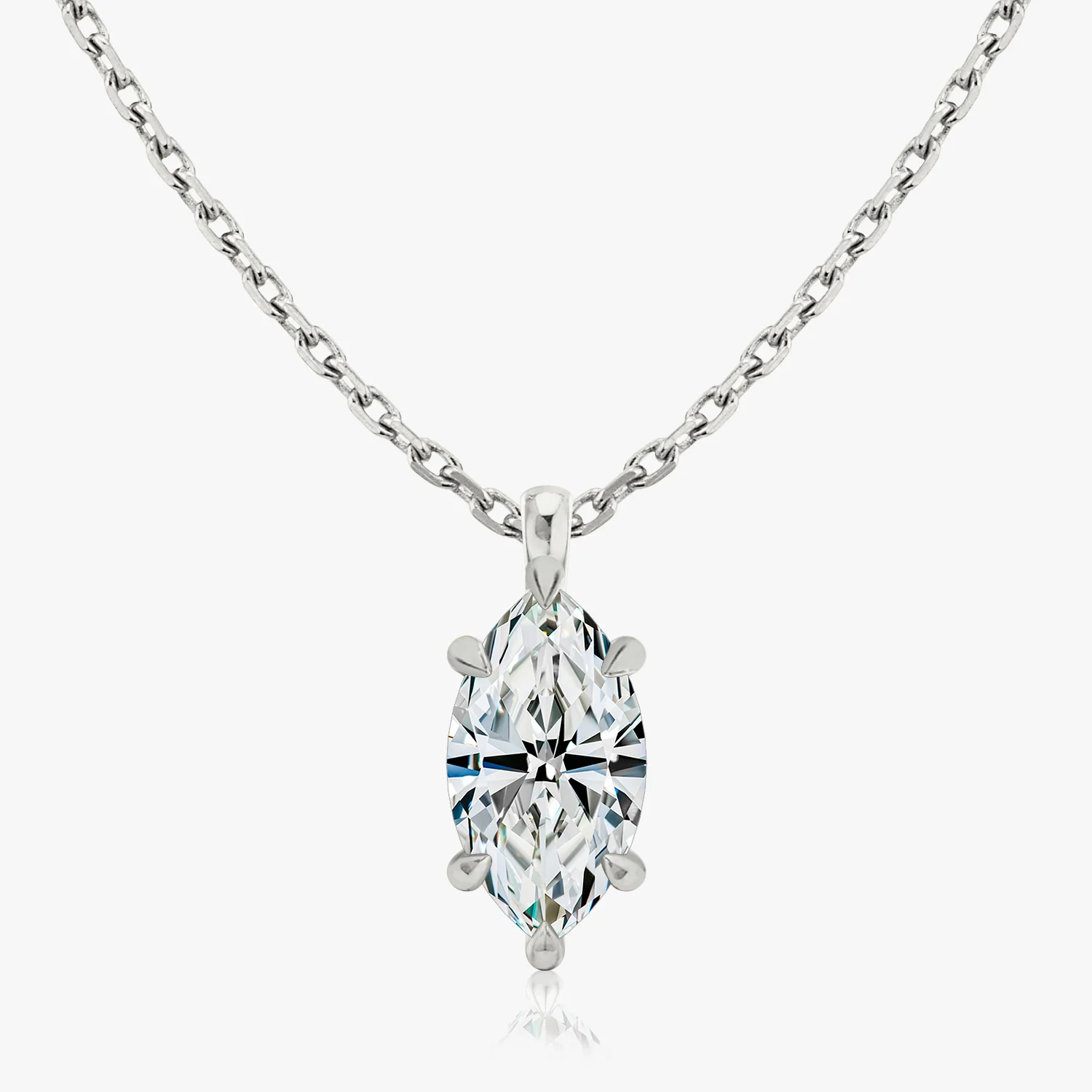 Solitaire Marquise Diamond Pendant - Image 2