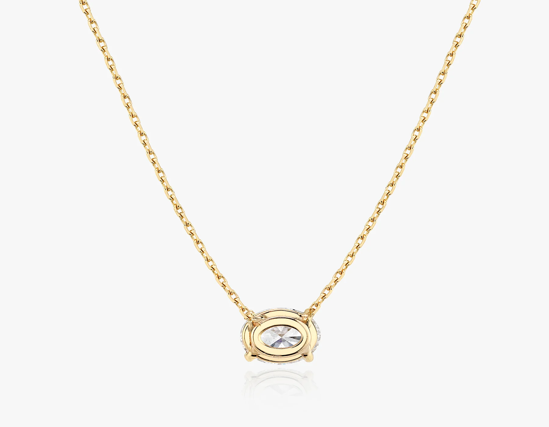 Solitaire Oval Diamond Necklace - Image 10