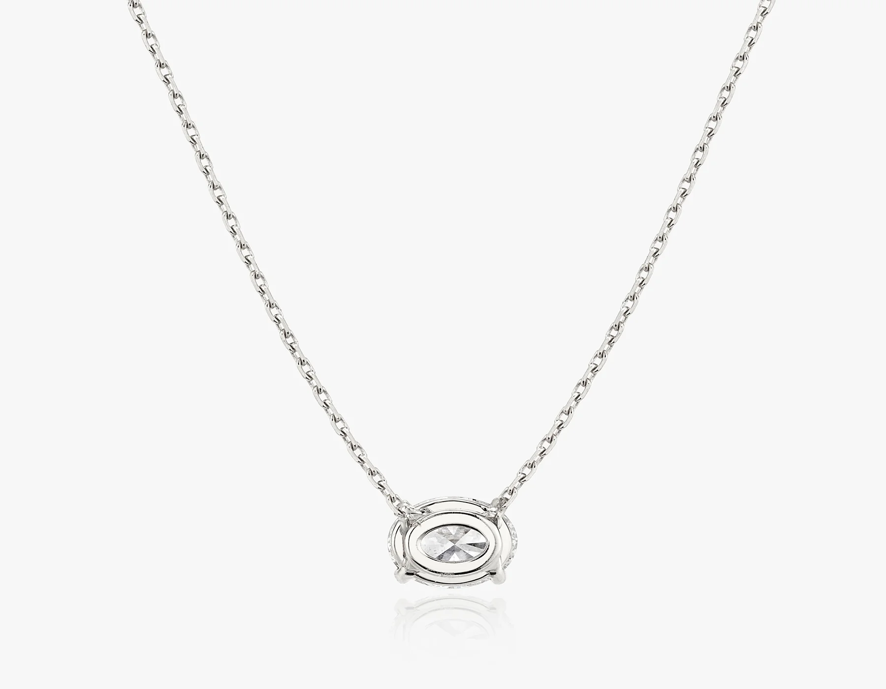 Solitaire Oval Diamond Necklace - Image 11