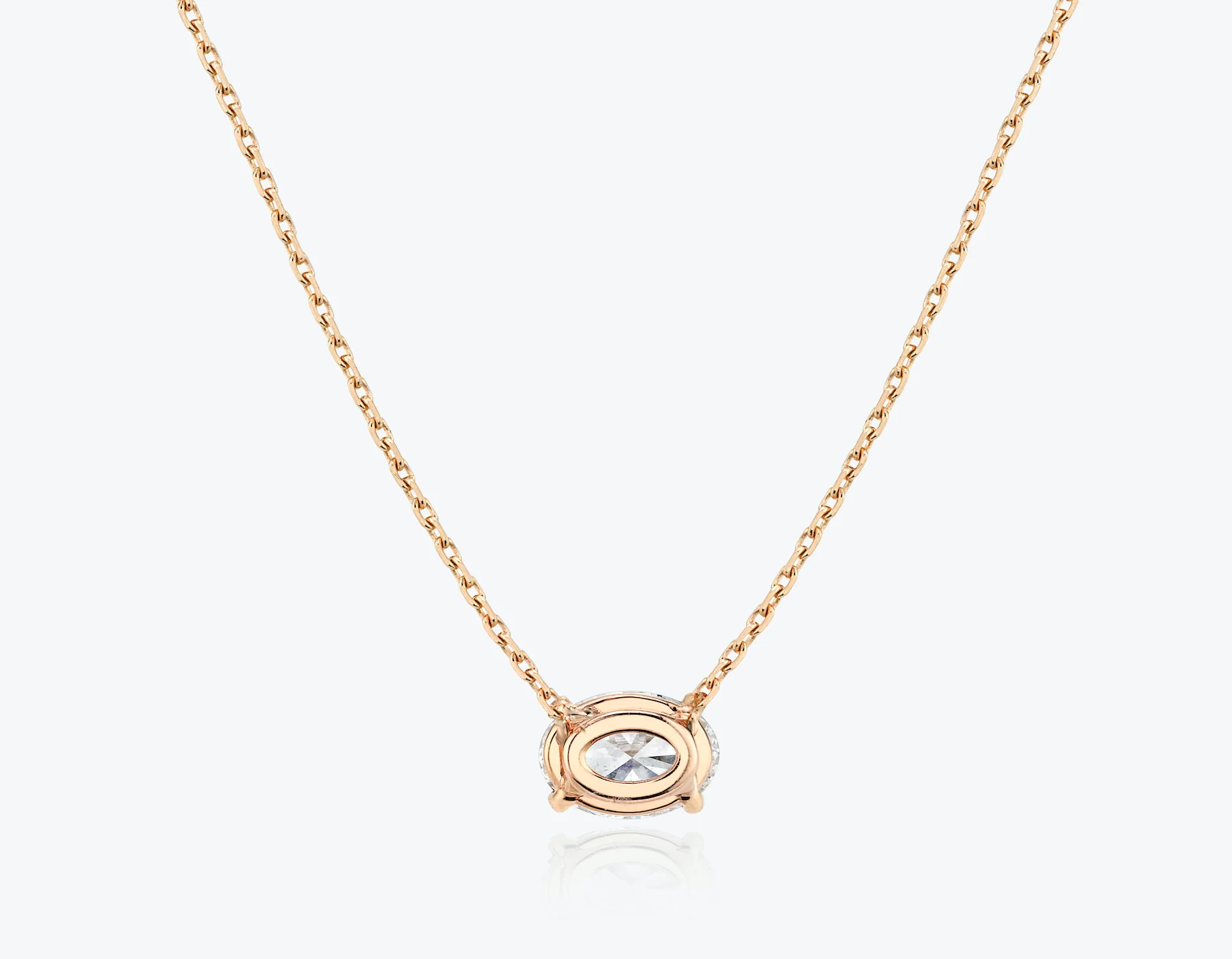 Solitaire Oval Diamond Necklace - Image 12