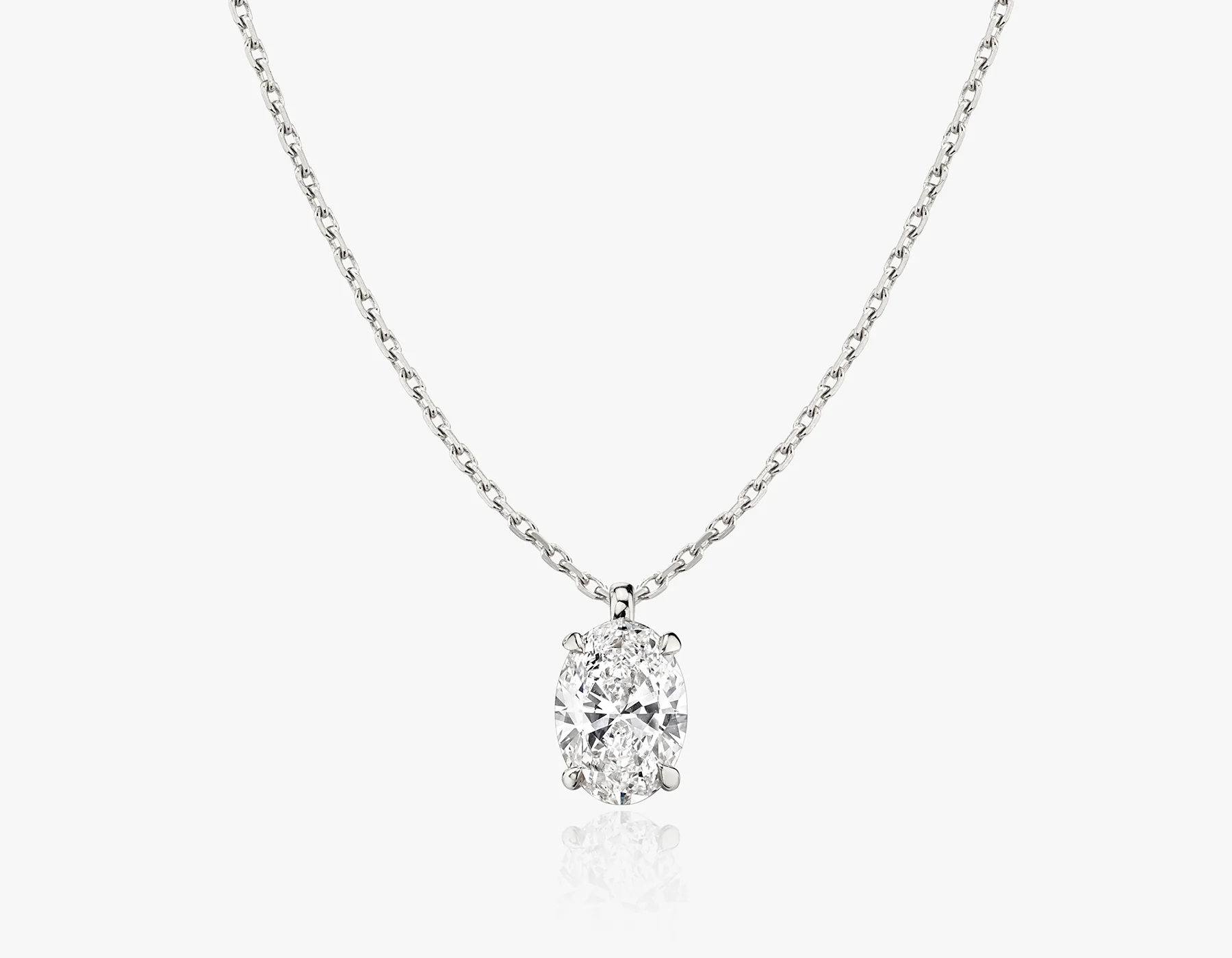 Solitaire Oval Diamond Pendant - Image 3