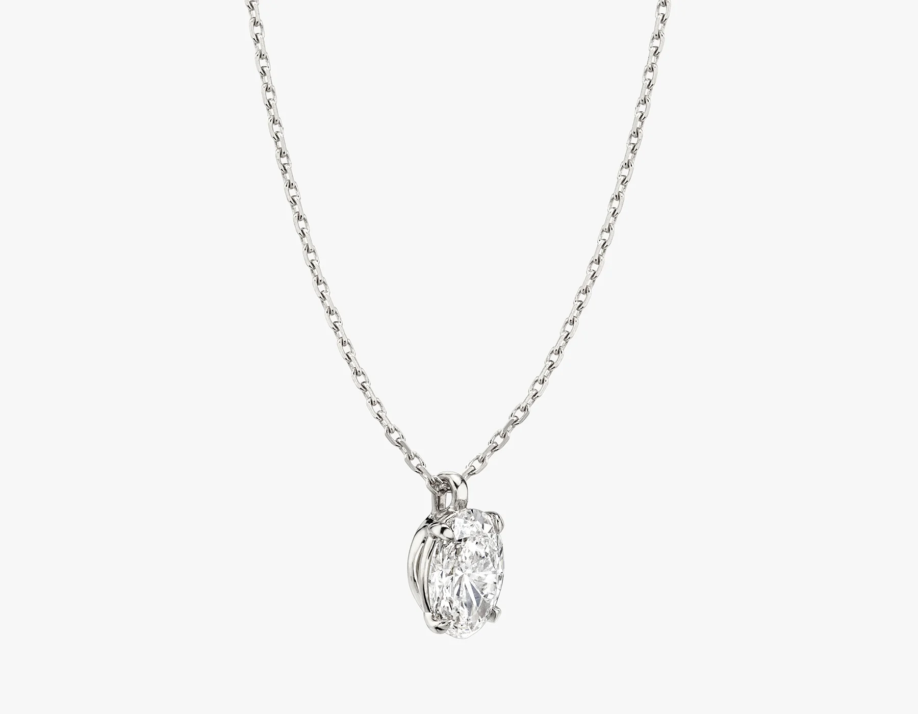 Solitaire Oval Diamond Pendant - Image 8