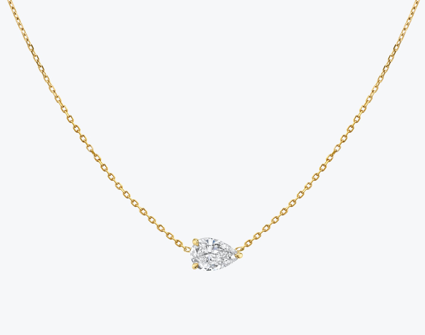 Solitaire Pear Diamond Necklace