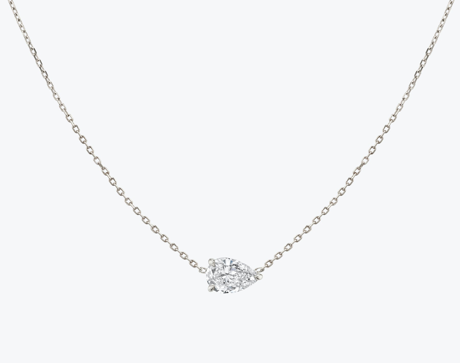 Solitaire Pear Diamond Necklace - Image 3