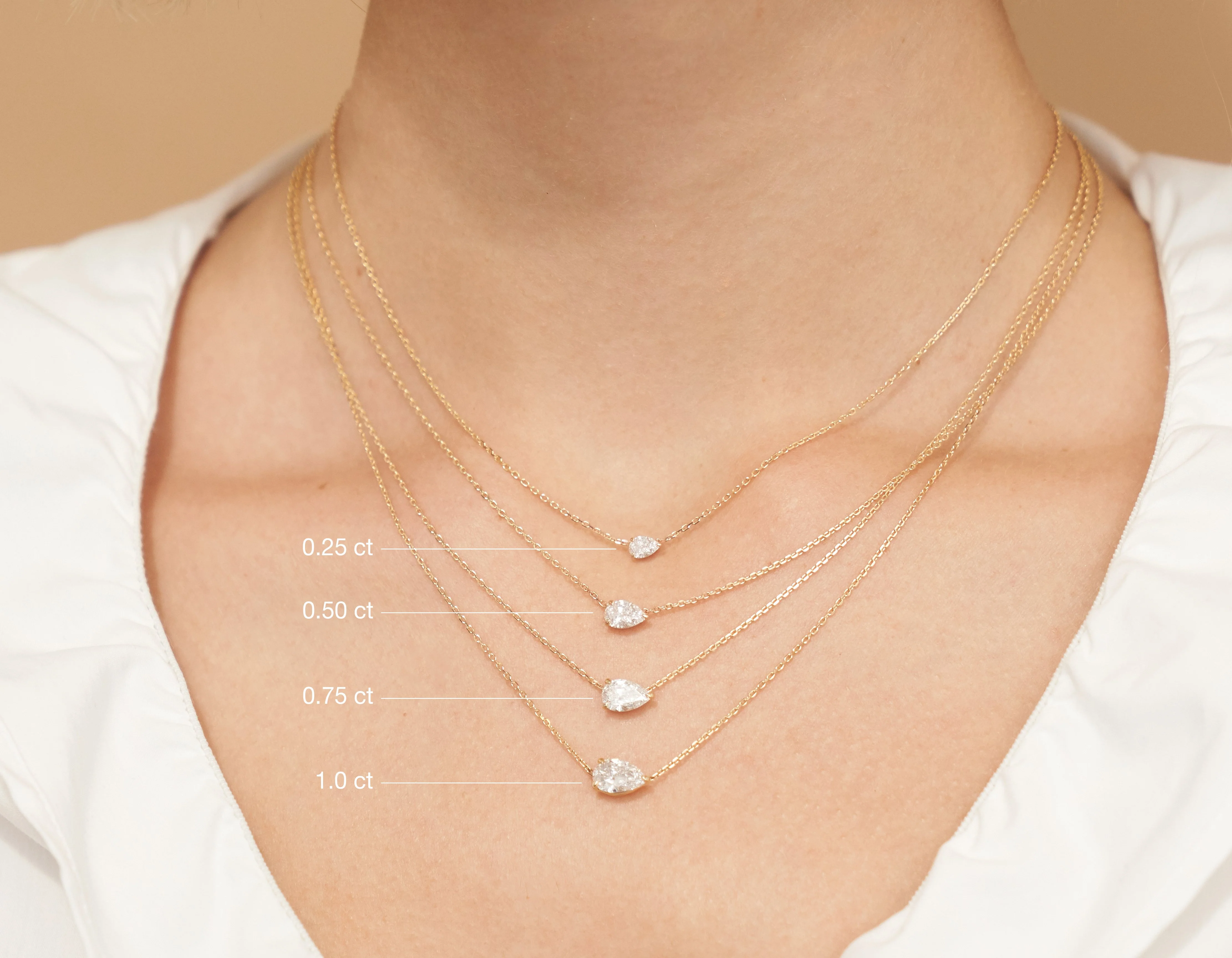 Solitaire Pear Diamond Necklace - Image 7