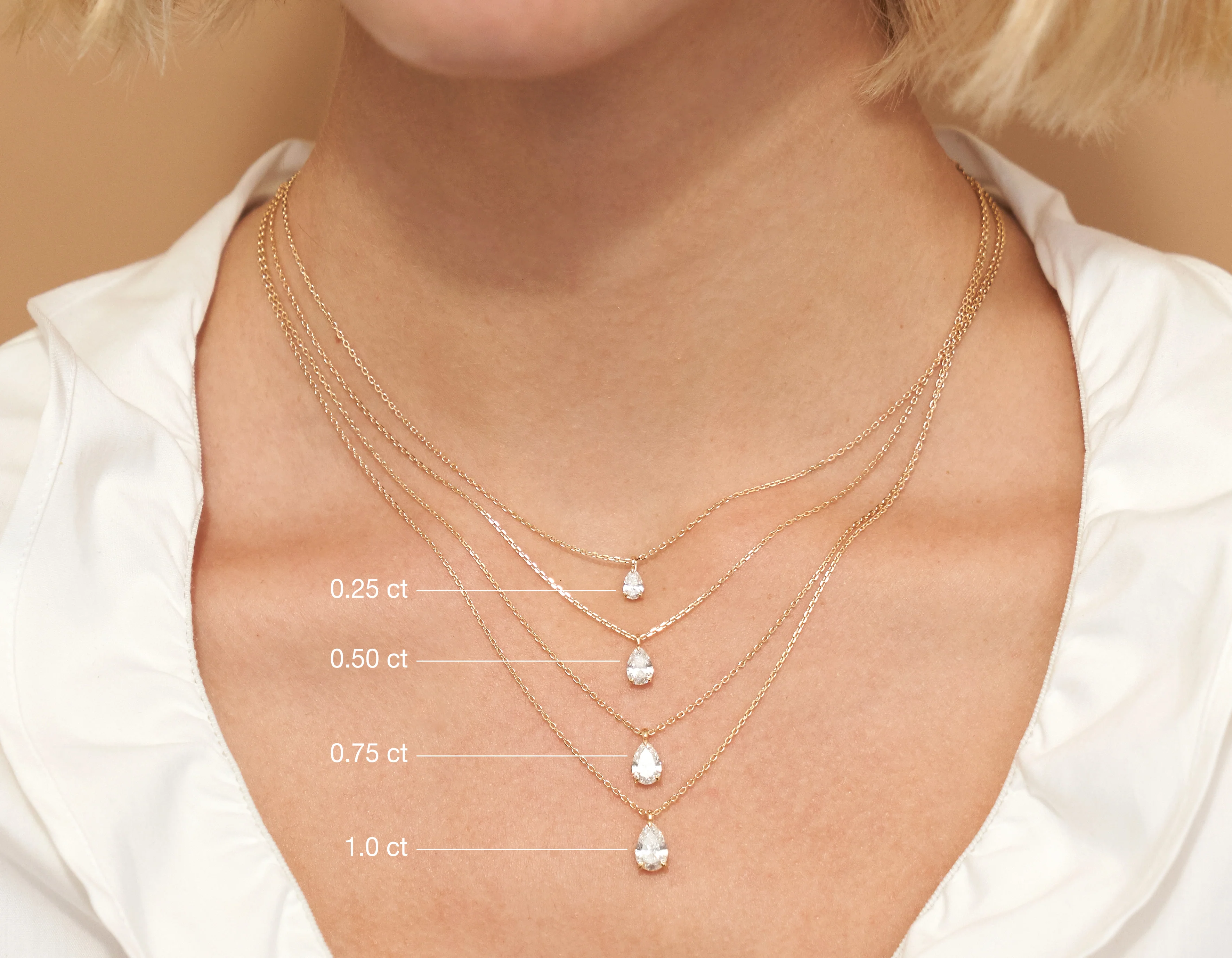Solitaire Pear Diamond Pendant - Image 7