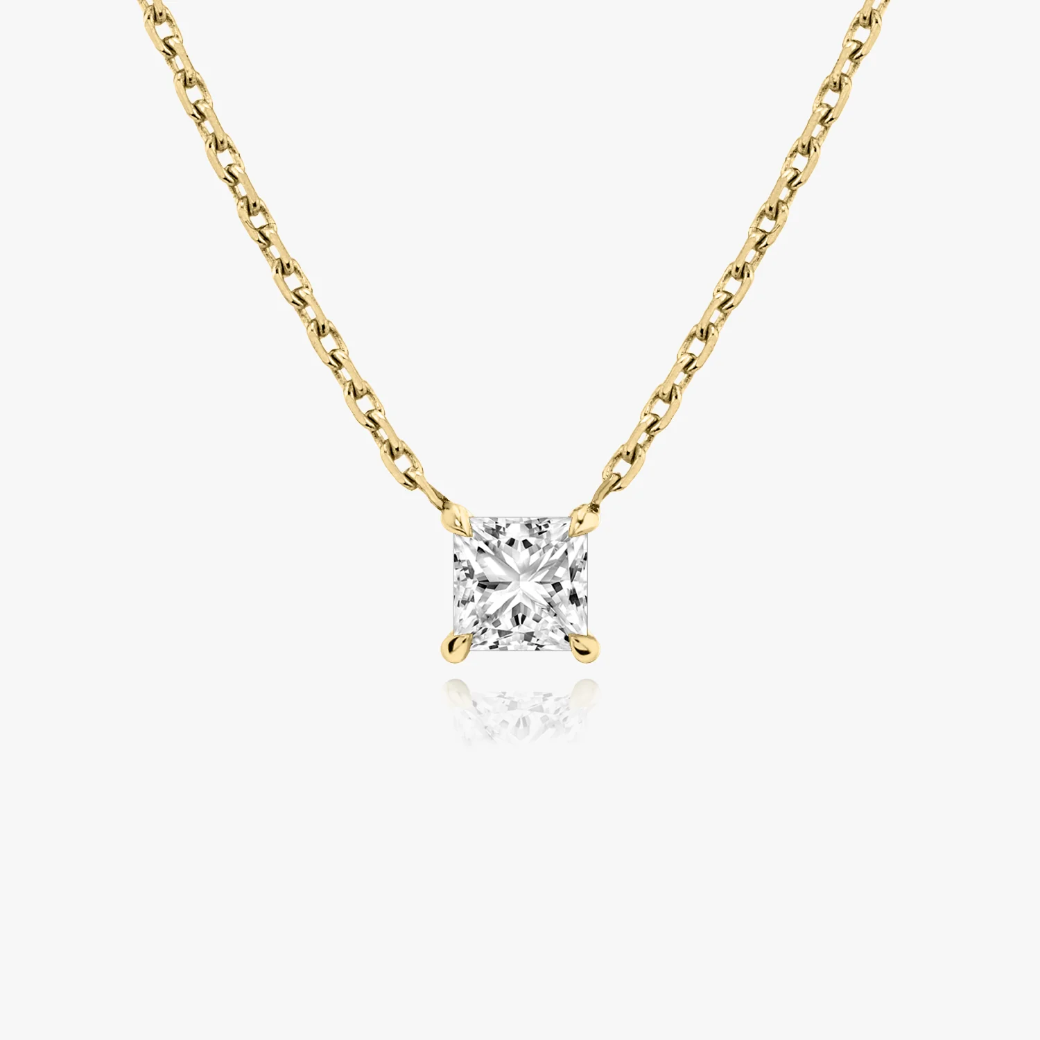 Solitaire Princess Diamond Necklace - Image 3