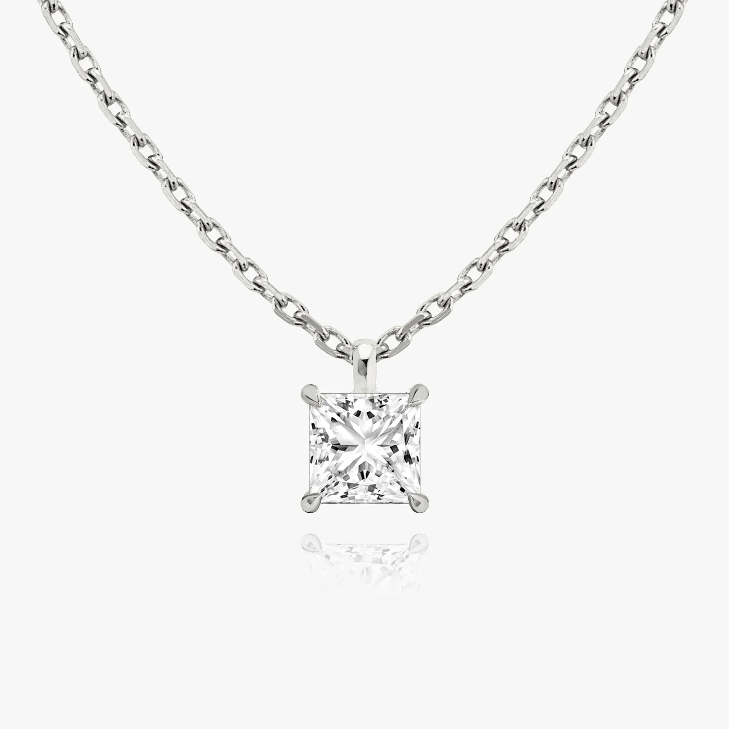 Solitaire Princess Diamond Pendant - Image 2