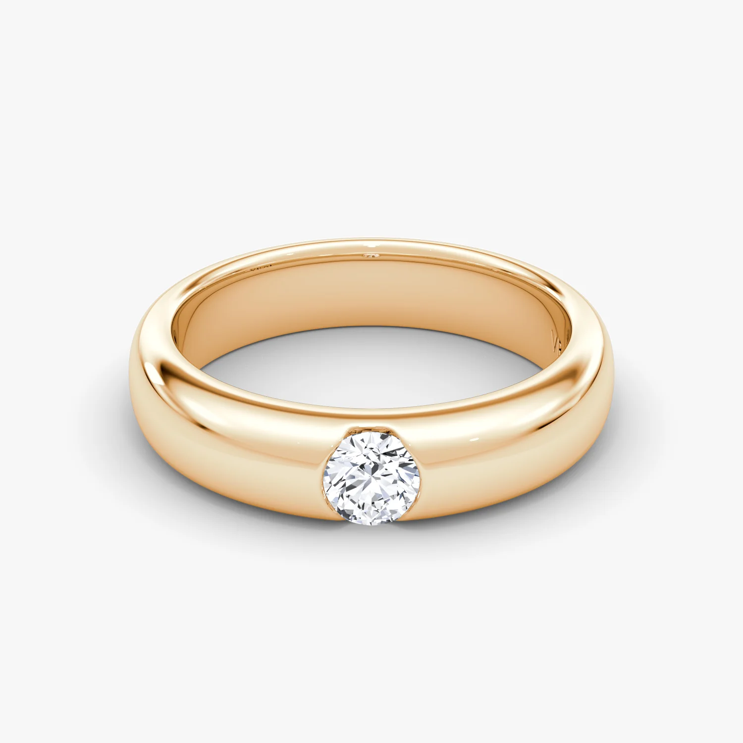 Solitaire Round Band Large Rose Gold