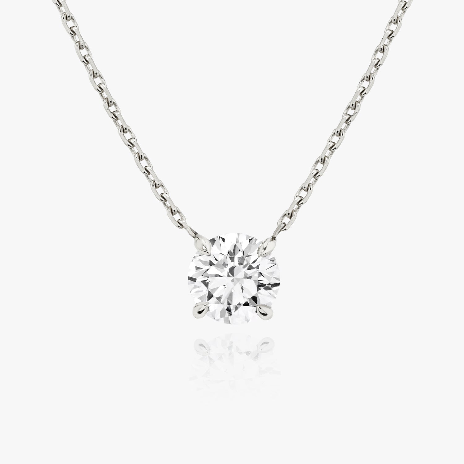Solitaire Round Brilliant Diamond Necklace Colorless - Image 3