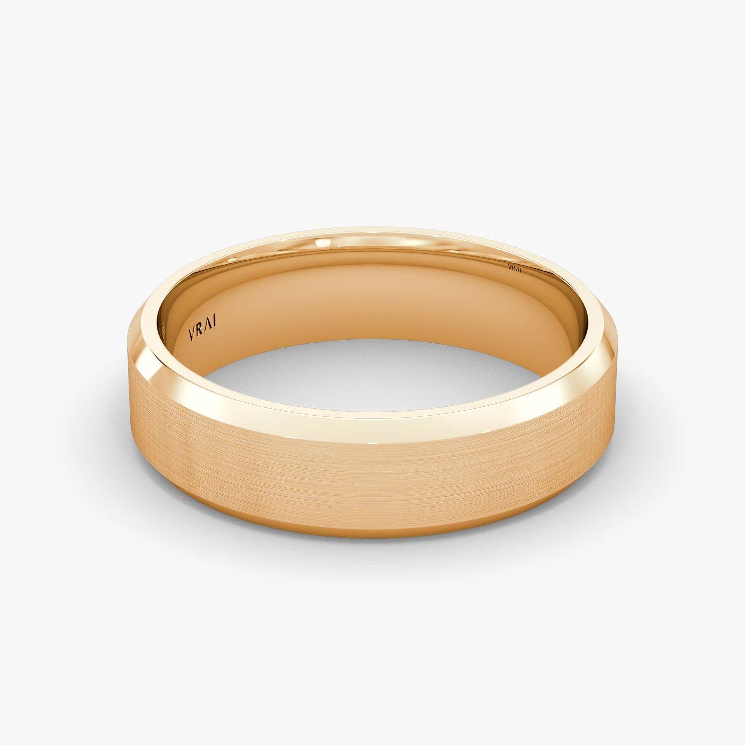The Brushed Bevel Band Rose Gold