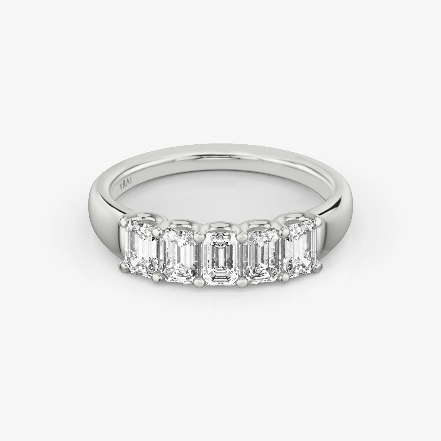 The Five Stone Band Emerald 1.25ct Platinum