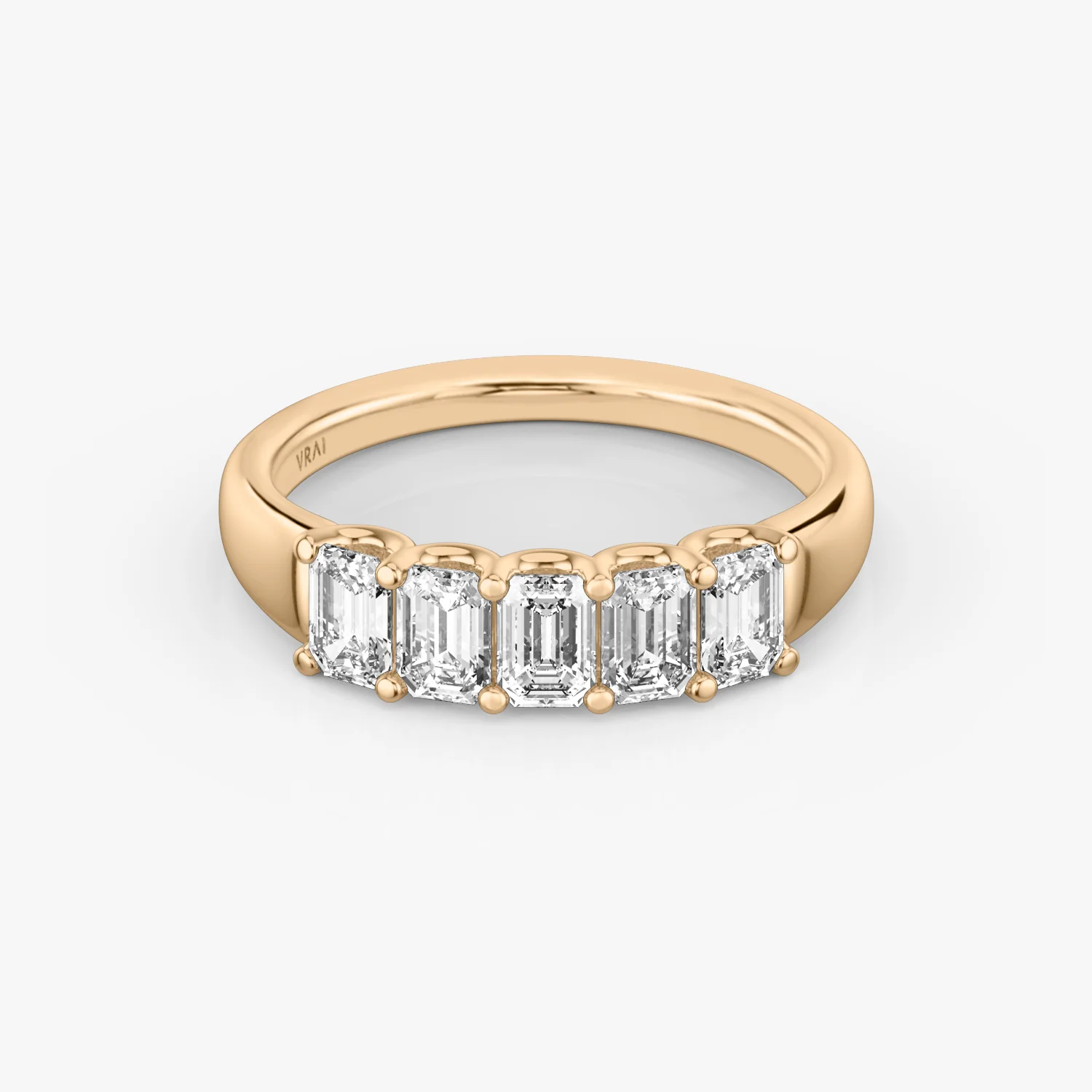 The Five Stone Band Emerald 1.25ct Rose Gold