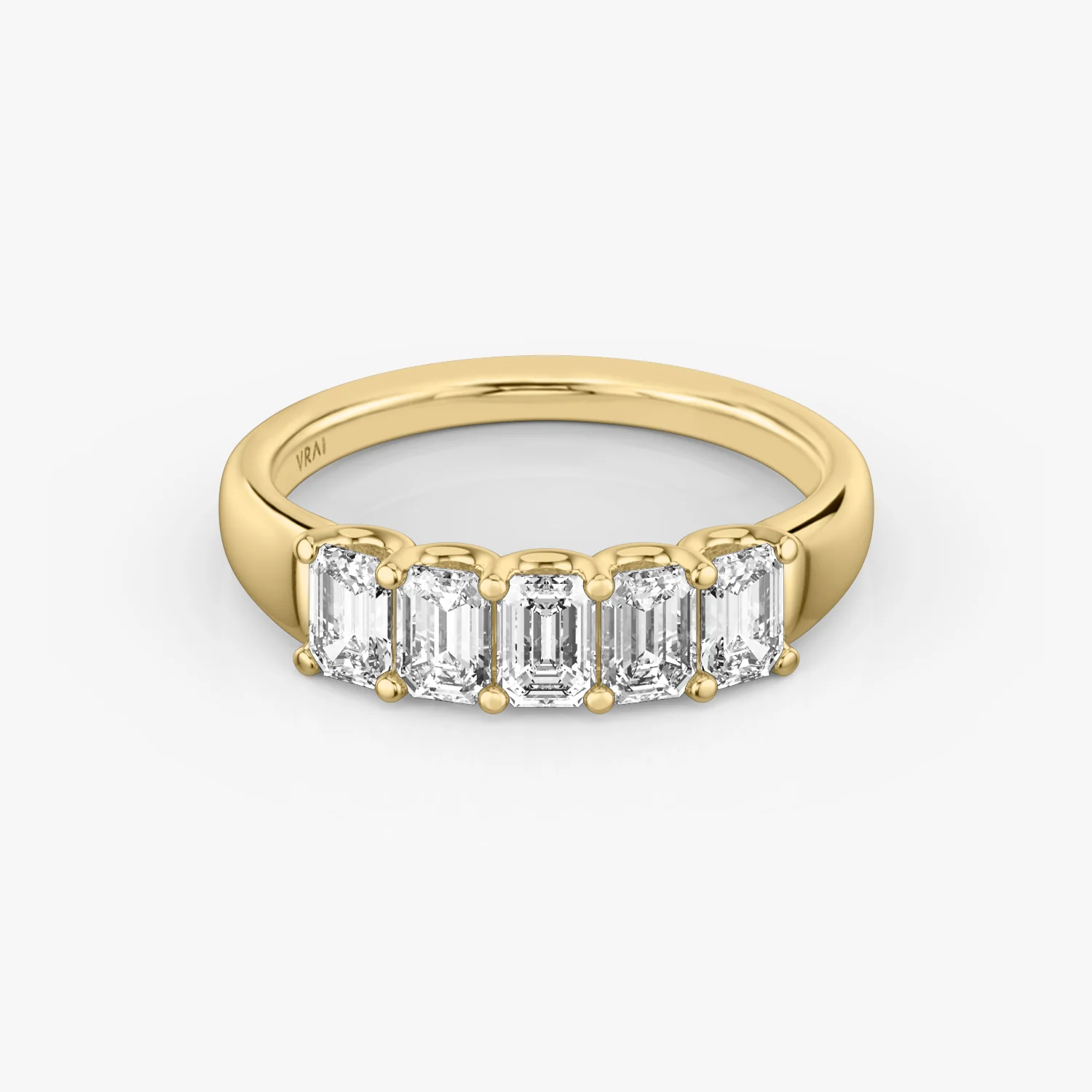 The Five Stone Band Emerald 1.25ct Yellow Gold
