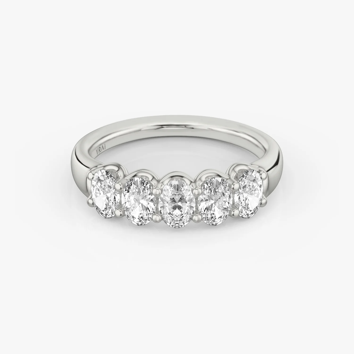 The Five Stone Band Oval 1.25ct White Gold