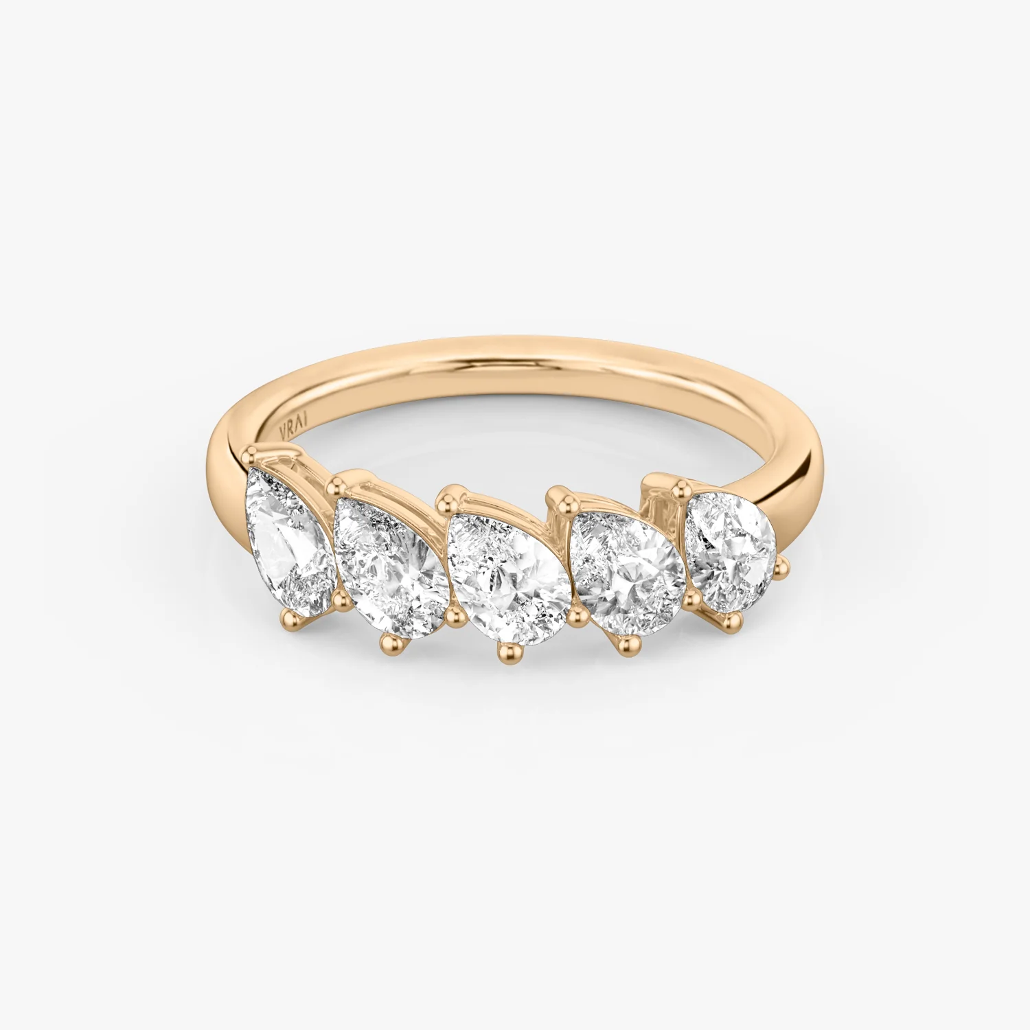 The Five Stone Band Pear 1.25ct Rose Gold