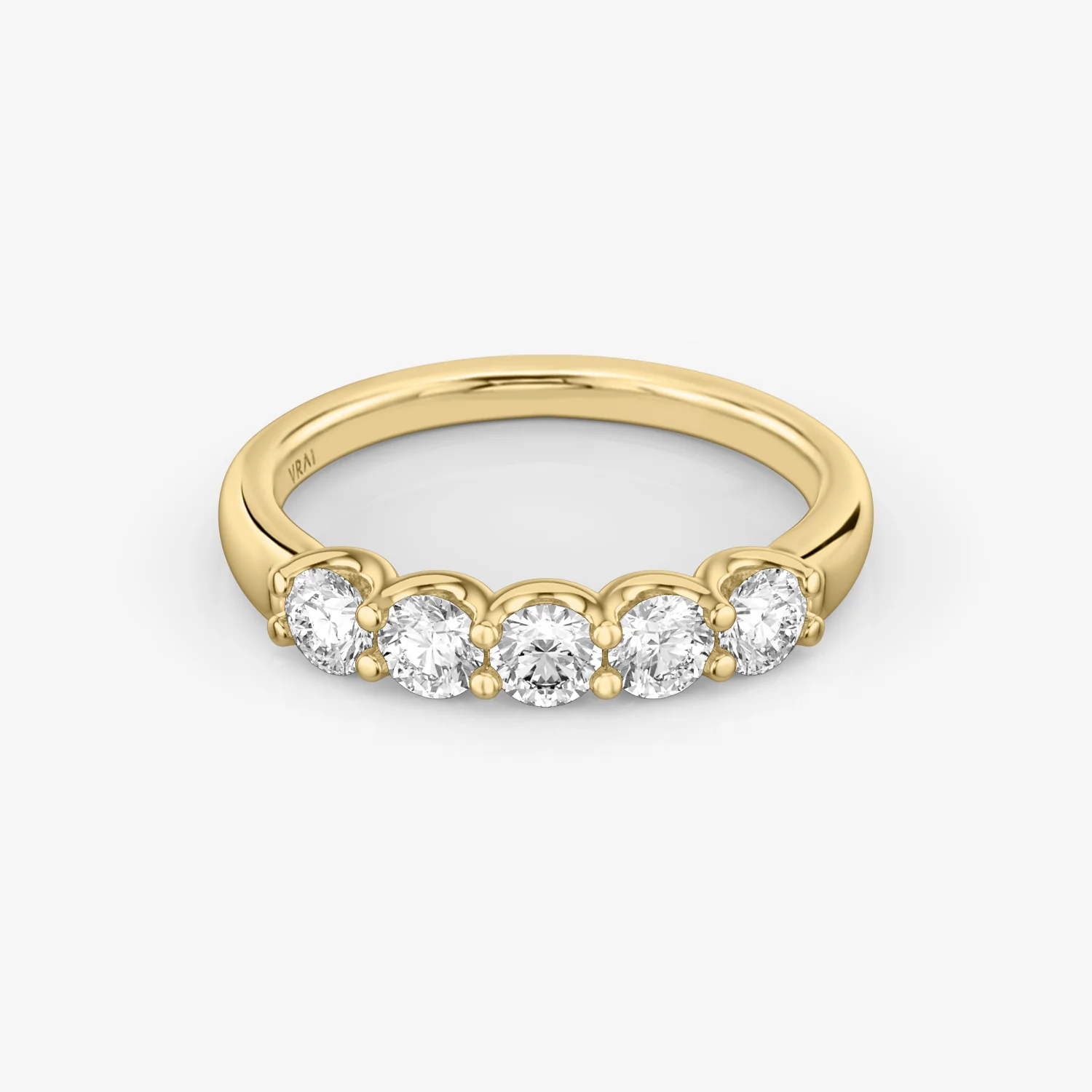 The Five Stone Band Round 0.80ct Yellow Gold
