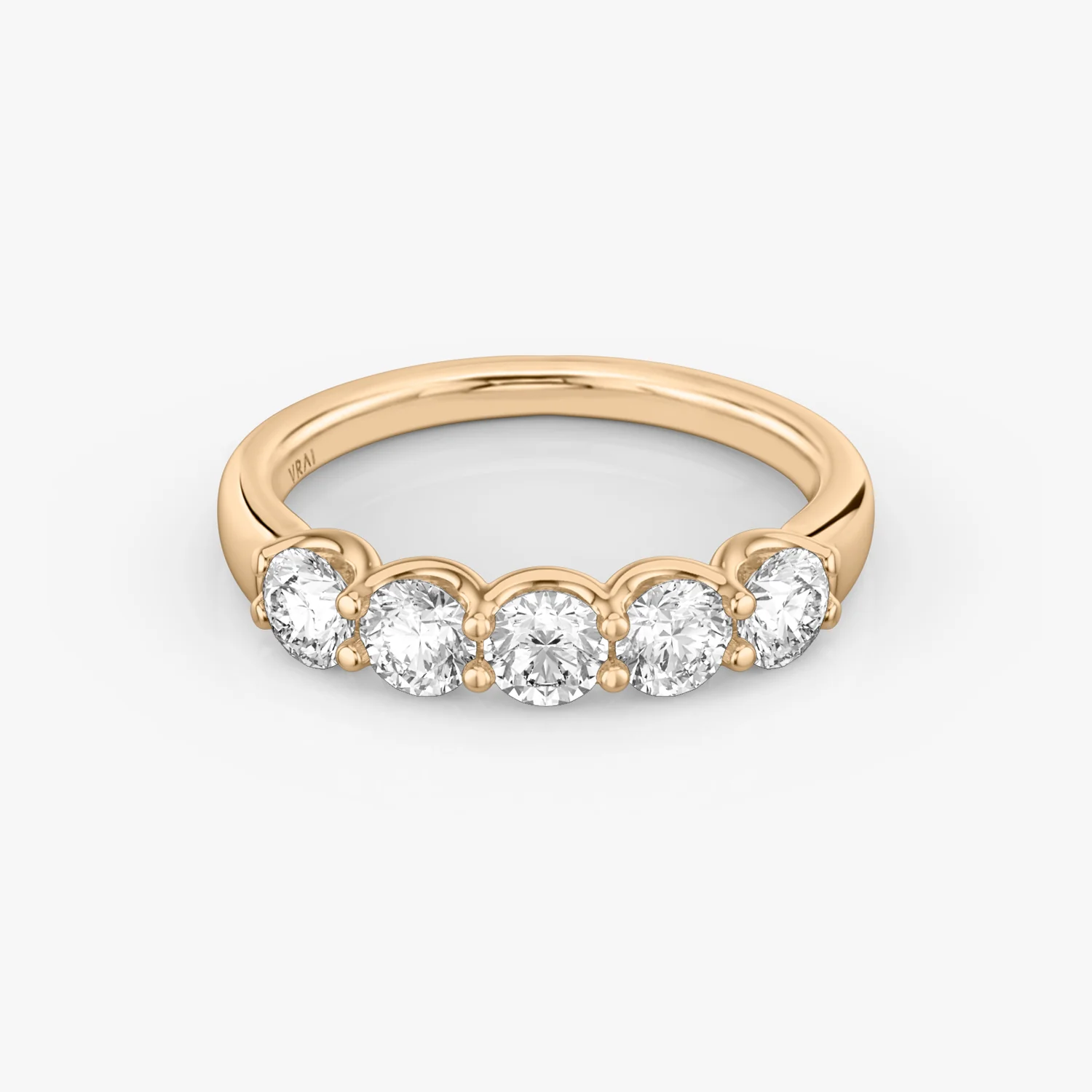 The Five Stone Band Round 1.25ct Rose Gold