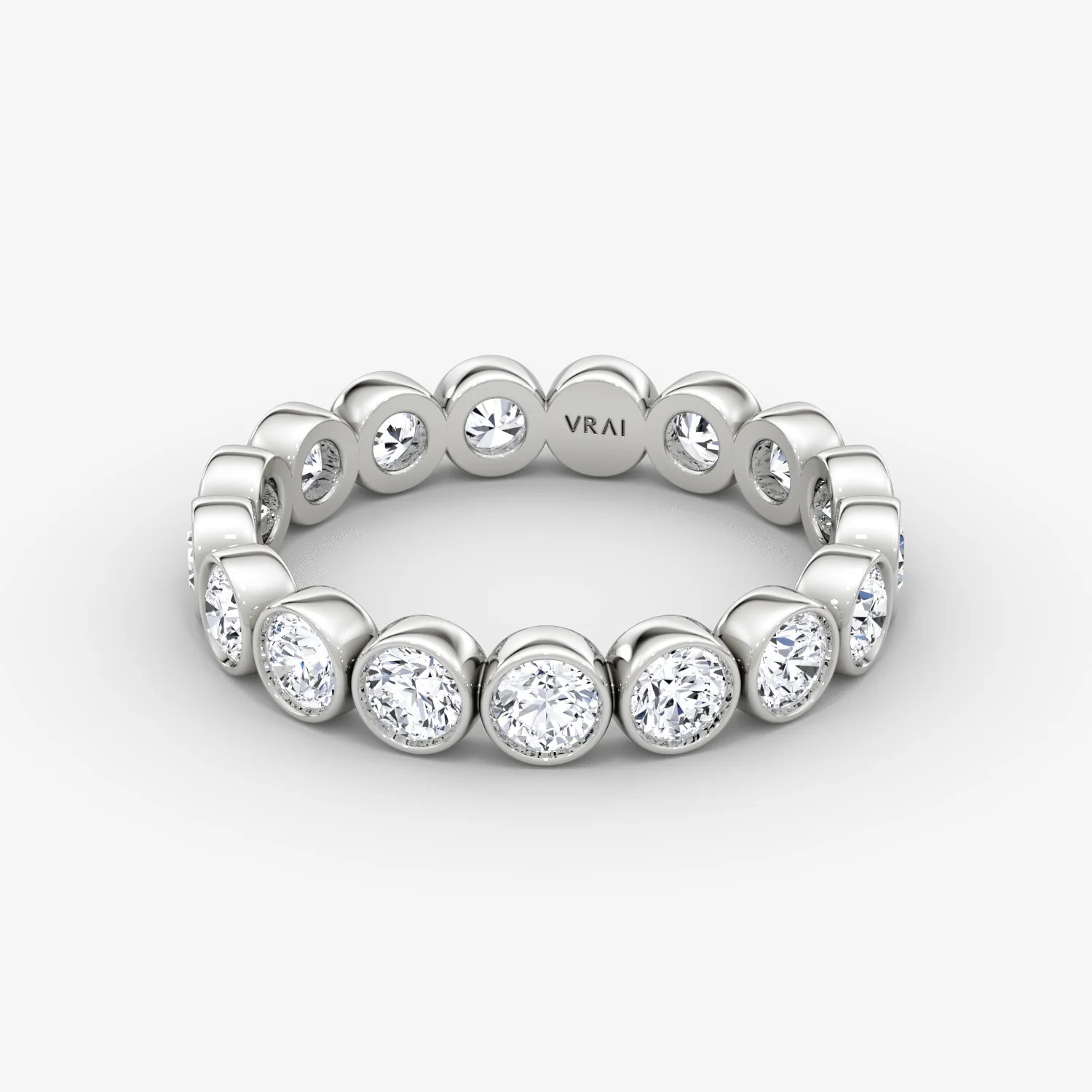 The Flat Bezel Eternity Band Round 1.70ctw Platinum