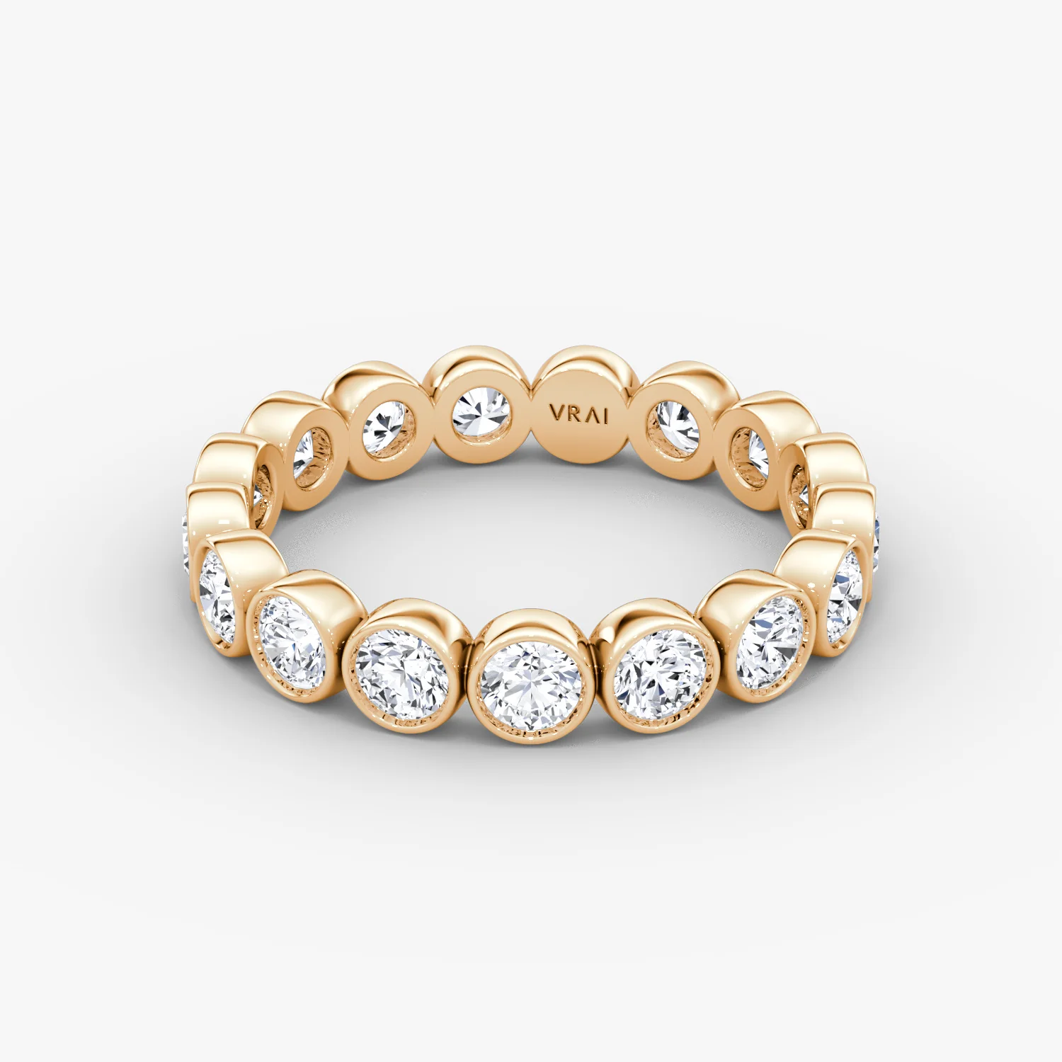The Flat Bezel Eternity Band Round 1.70ctw Rose Gold