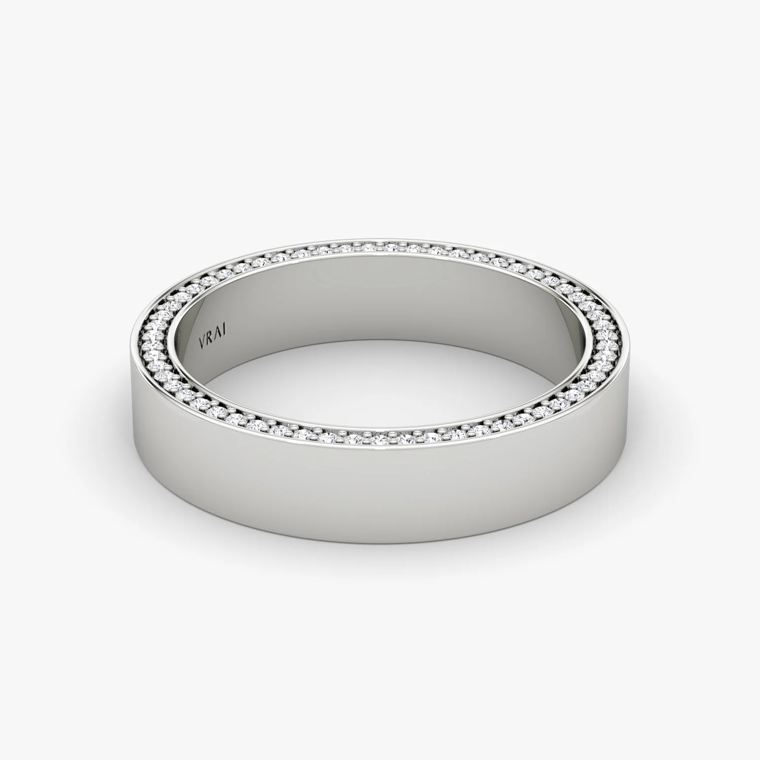 The Pave Border Band Platinum