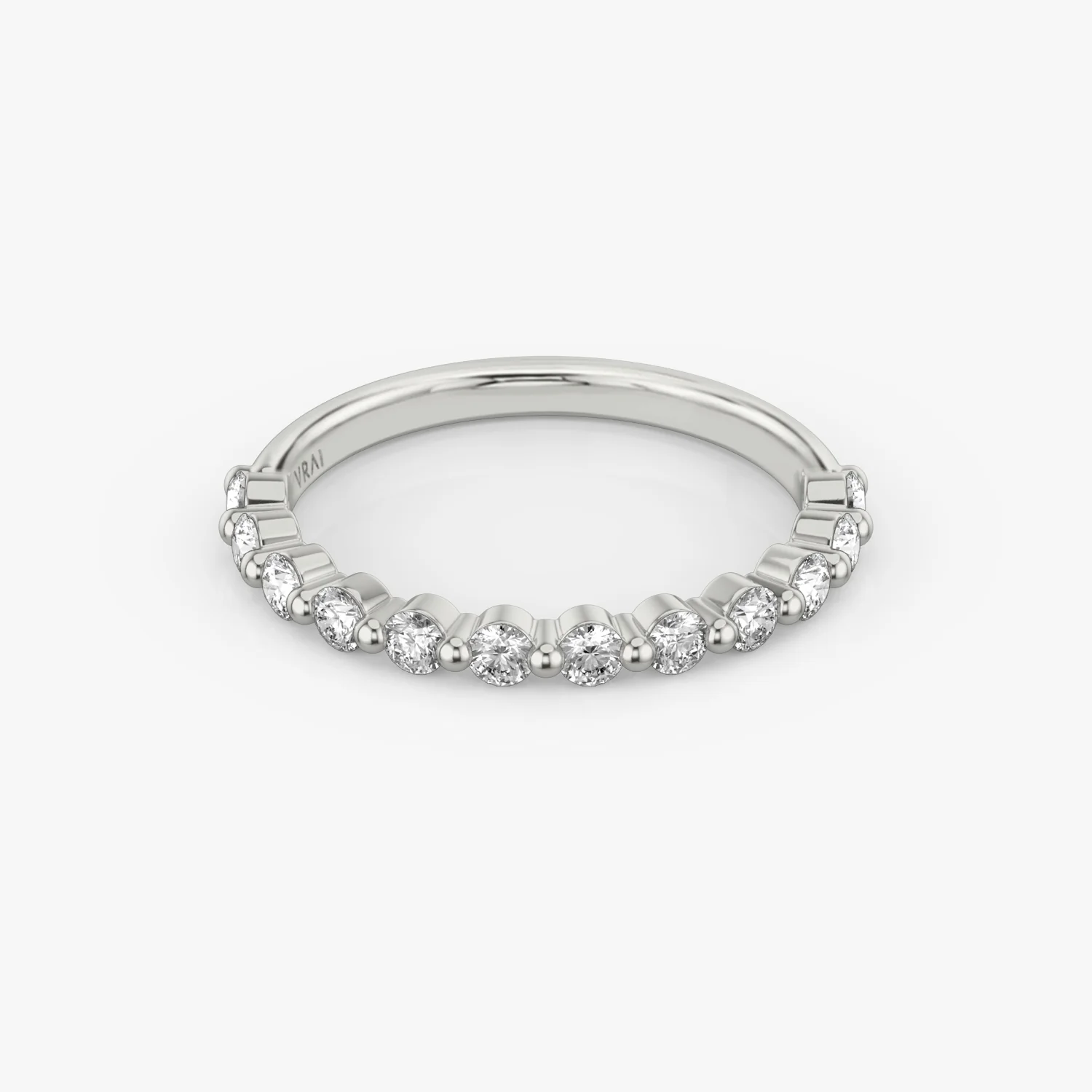 The Single Shared Prong Band Large White Gold
