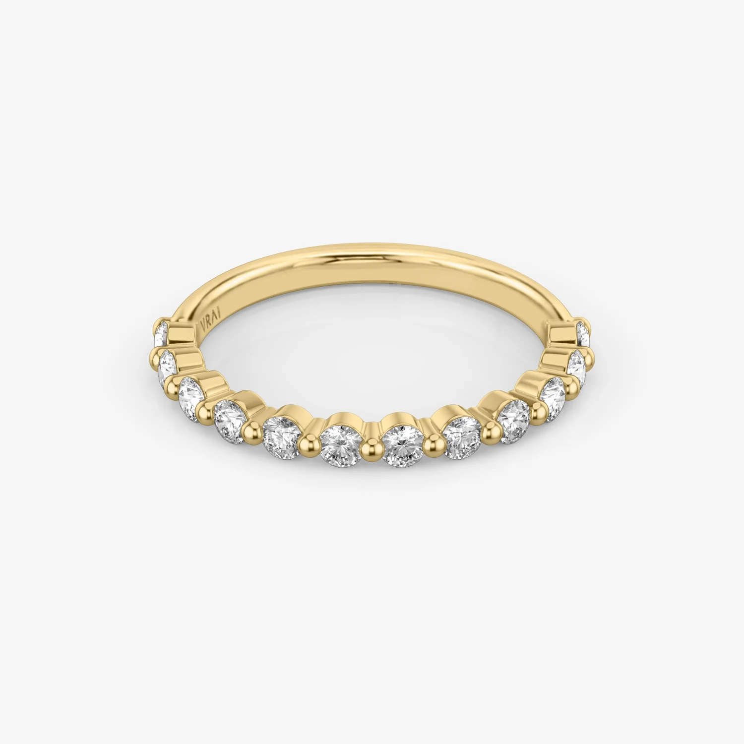 The Single Shared Prong Band Large Yellow Gold