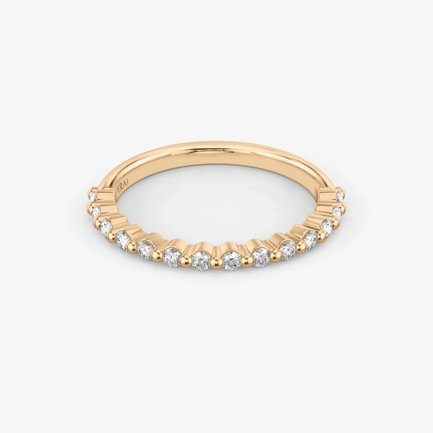 The Single Shared Prong Band Original Rose Gold