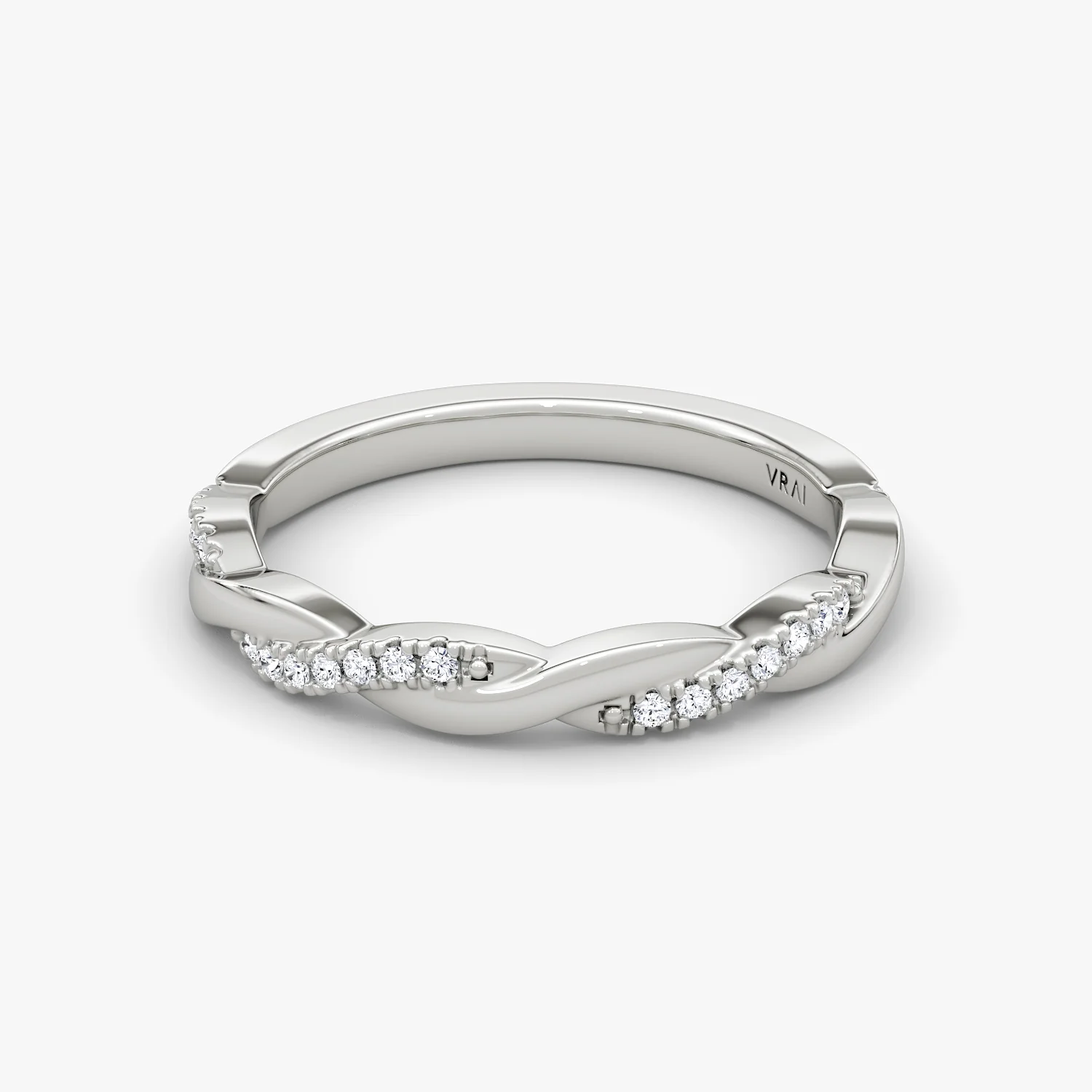 Twisted Wedding Band Pave Platinum