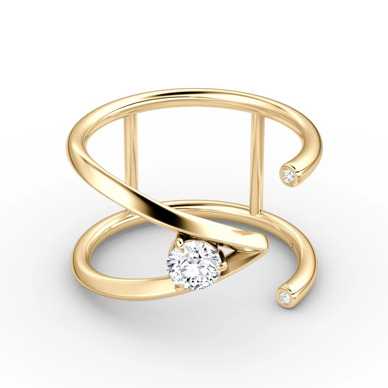 V Open Cuff Ring-14KY